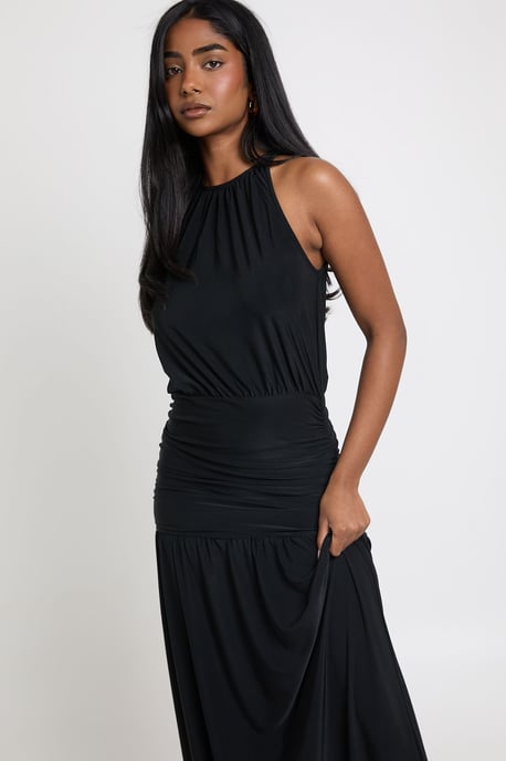 Super Soft Ruched Drop Waist Maxi Dress - Image 4