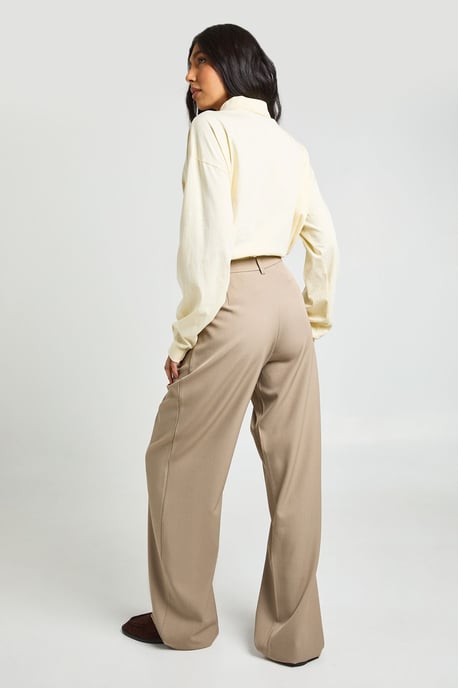 Tall Boohoo Basics Tailored Wide Leg Trouser - Image 2