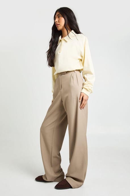 Tall Boohoo Basics Tailored Wide Leg Trouser - Image 3