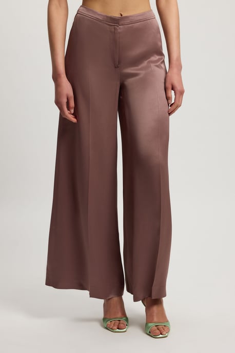 Satin Viscose Tailored Kick Flare Trouser - Image 2