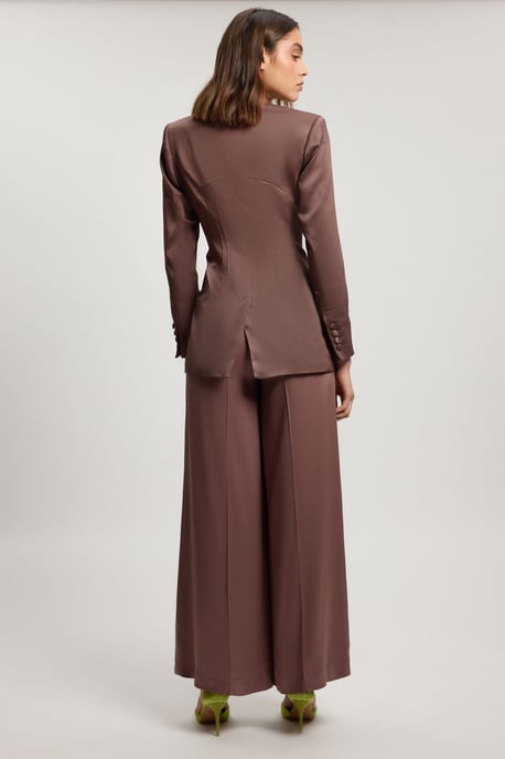 Satin Viscose Tailored Kick Flare Trouser - Image 3