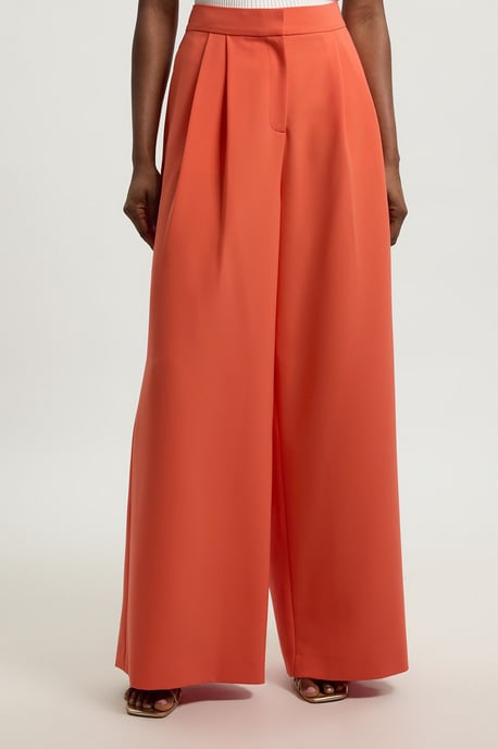 Compact Viscose Stretch Tailored Wide Leg Trouser - Image 2