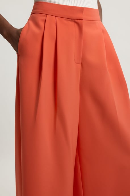 Compact Viscose Stretch Tailored Wide Leg Trouser - Image 3