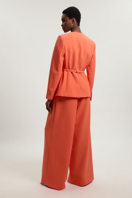 Compact Viscose Stretch Tailored Wide Leg Trouser - Image 4