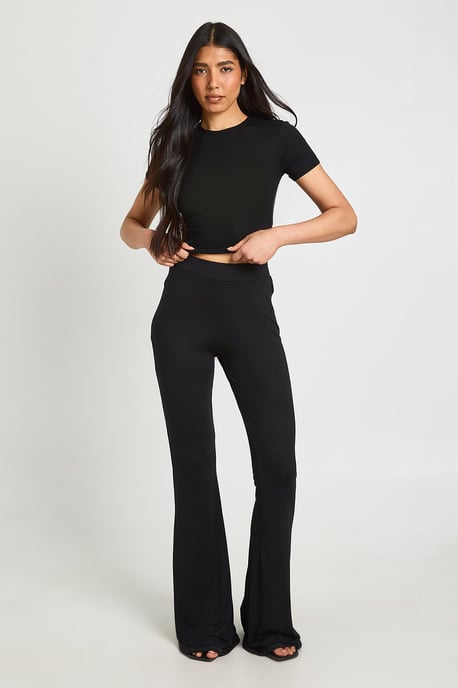 Tall Basic High Waist Fit & Flare Trouser - Image 3