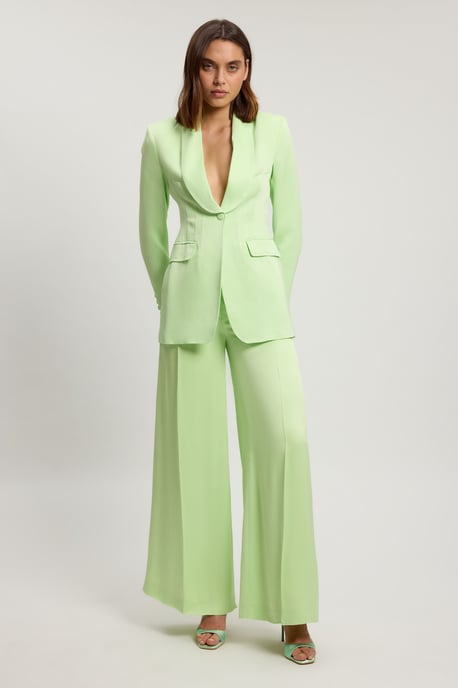 Satin Viscose Tailored Kick Flare Trouser - Image 1