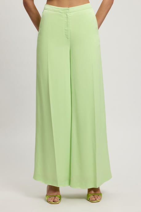 Satin Viscose Tailored Kick Flare Trouser - Image 2