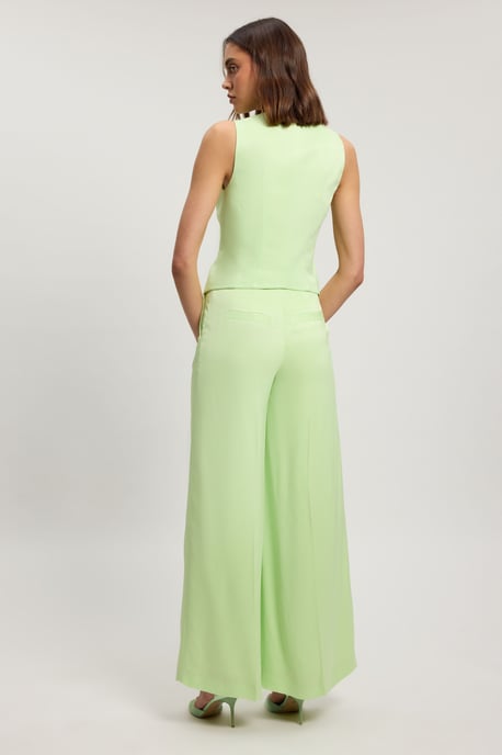 Satin Viscose Tailored Kick Flare Trouser - Image 3