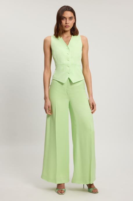Satin Viscose Tailored Kick Flare Trouser - Image 5