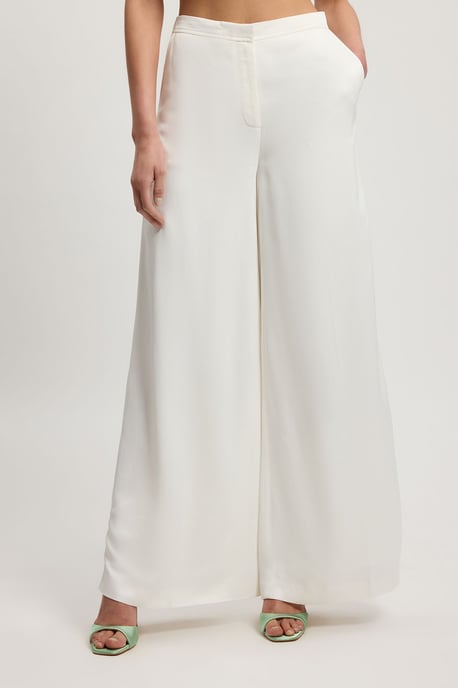 Satin Viscose Tailored Kick Flare Trouser - Image 2