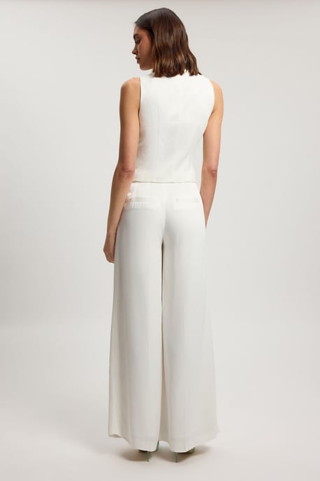 Satin Viscose Tailored Kick Flare Trouser - Image 3