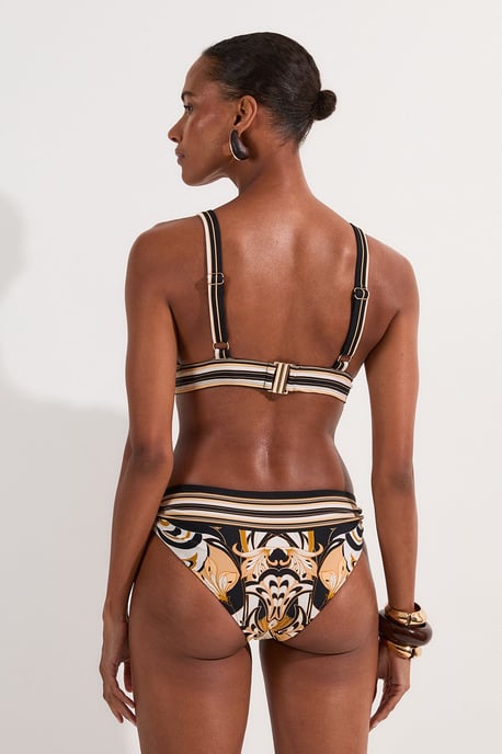 Abstract Print Trim Detail Bikini Top - Image 5