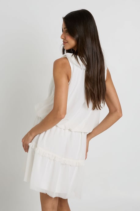 Chiffon Ruffle Detail Skater Dress - Image 2