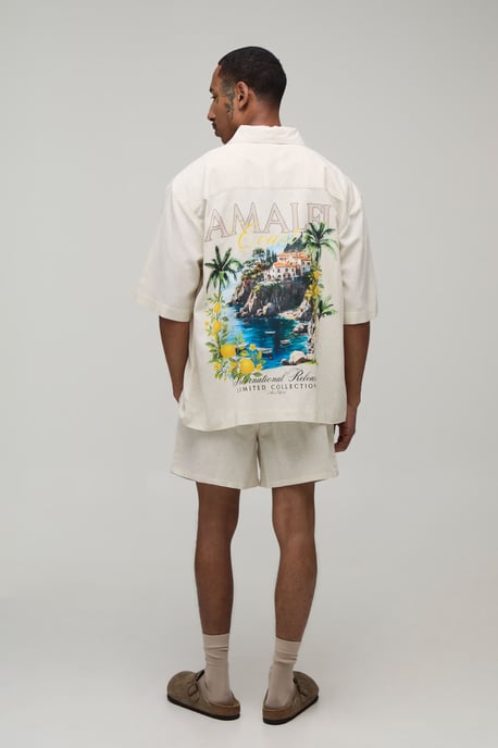Oversized Half Sleeve Location Shirt and Relaxed Short - Image 2