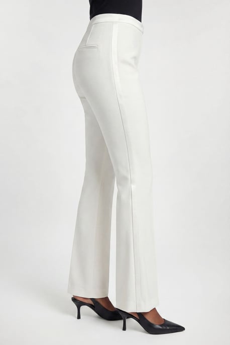 Petite Compact Stretch Satin Side Tailored Straight Leg Trouser - Image 2