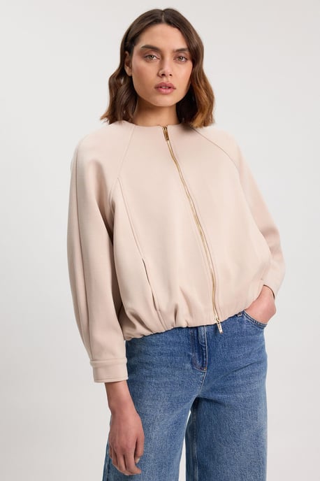 Jersey Scuba Zip Up Bomber Jacket - Image 1