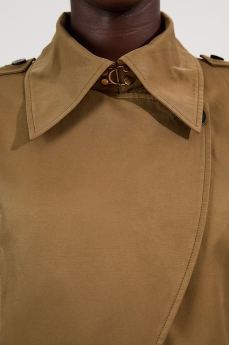 Strong Shoulder Belted Maxi Trench Coat - Image 5
