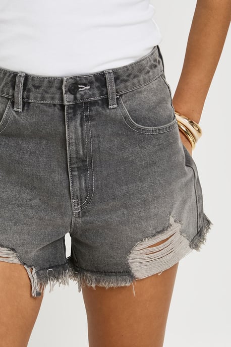 High Waist Ripped Mom Shorts - Image 4