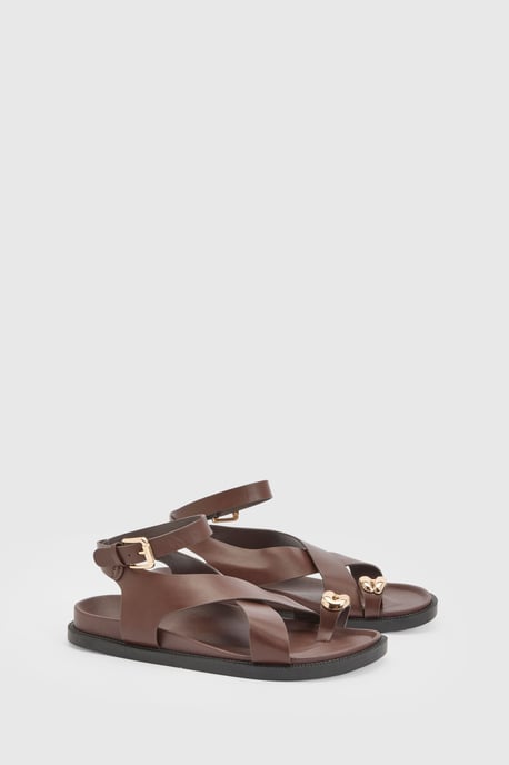 Cross Over Hardware Detail Sandals - Image 3
