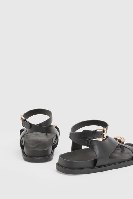 Cross Over Hardware Detail Sandals - Image 4
