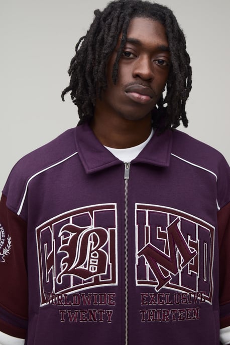 Regular Fit Collared Certified Varsity Jersey Jacket - Image 3