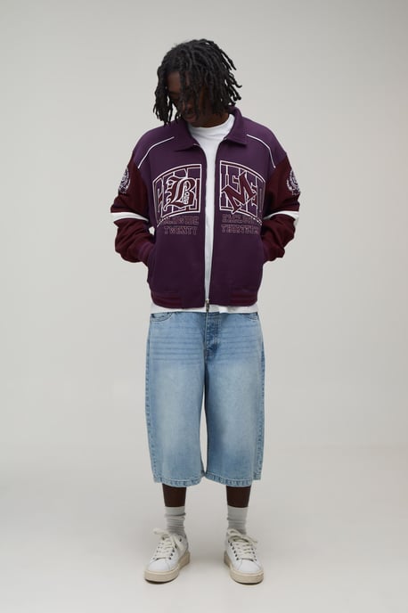 Regular Fit Collared Certified Varsity Jersey Jacket - Image 4