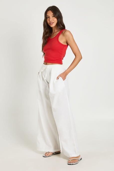 Linen Look Barrel Leg Trouser - Image 3