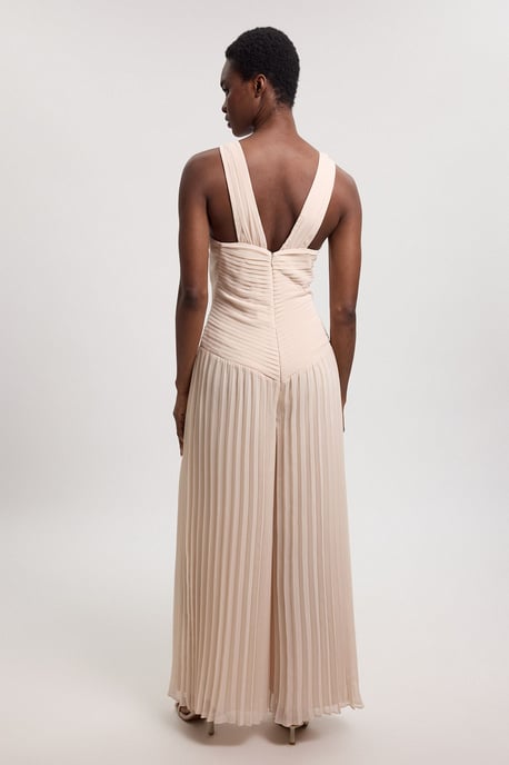 Crinkle Cross Back Georgette Woven Jumpsuit - Image 3