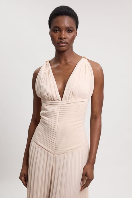 Crinkle Cross Back Georgette Woven Jumpsuit - Image 4