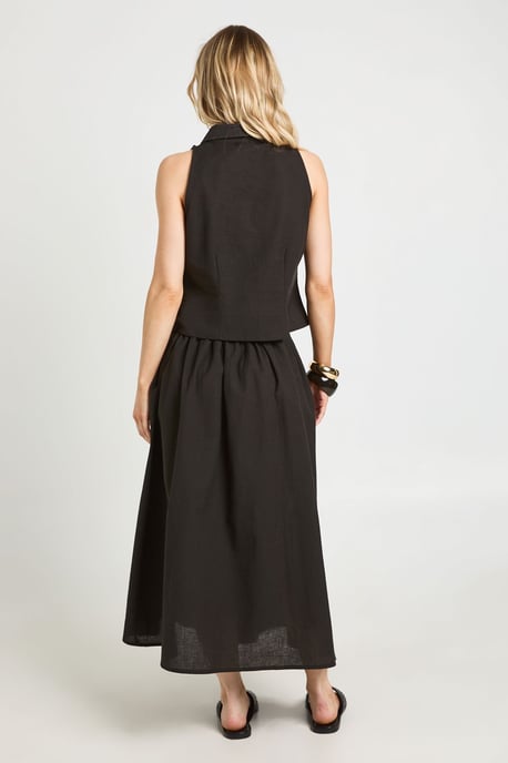 Petite Linen Look Waistcoat & Volume Maxi Skirt Co-ord - Image 2