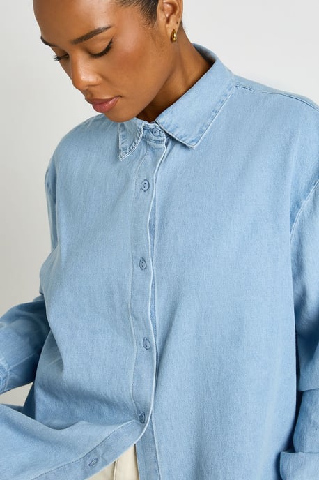 Plus Chambray Oversized Shirt - Image 2