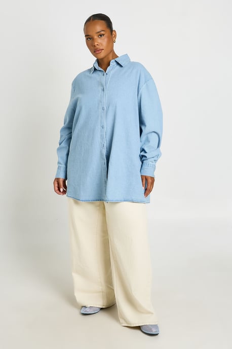 Plus Chambray Oversized Shirt - Image 4