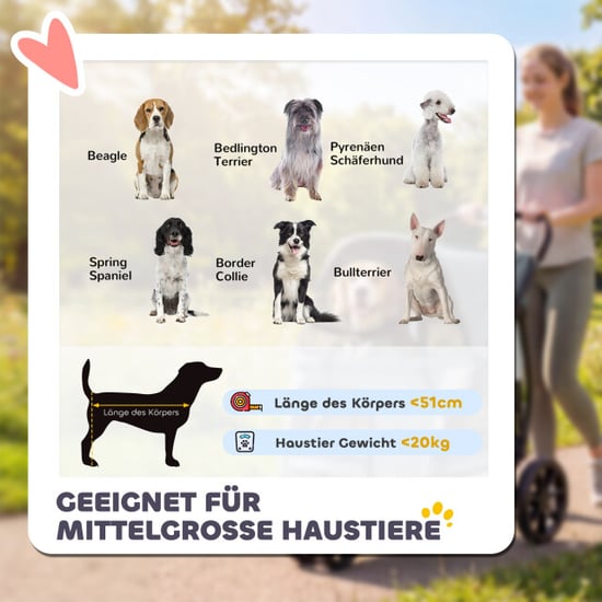 4goodz Luxe hondenkar hondenbuggy tot 20 kg met achterzak - - Image 3