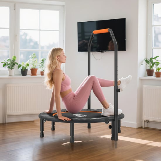 4goodz Fitnesstrampoline opvouwbaar rebounder met verstelbare handgreep 102 cm - Image 4