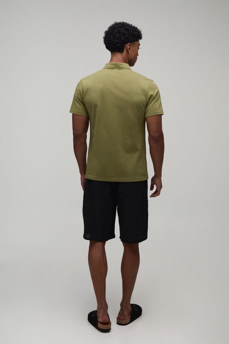 Slim Fit Jersey Short Sleeve Revere Shirt - Image 2