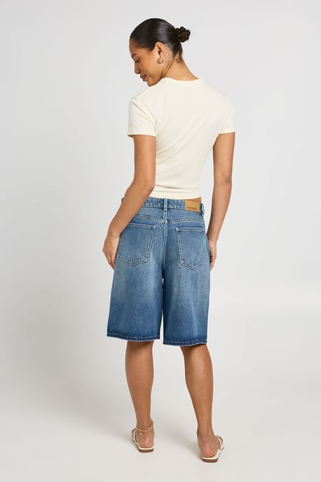 Mid Rise Denim Jorts - Image 2