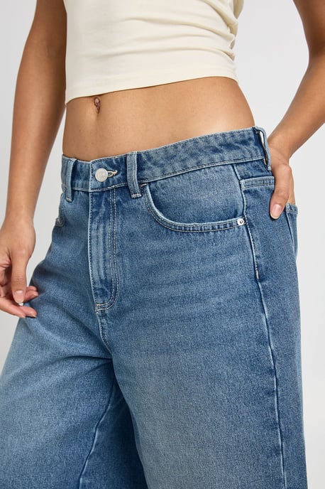 Mid Rise Denim Jorts - Image 4