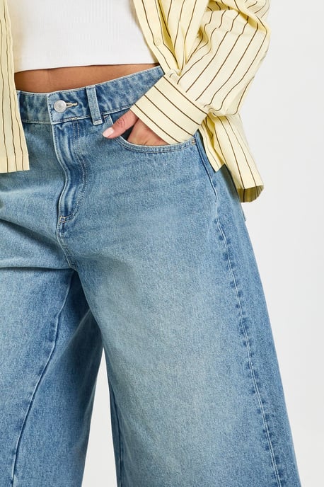 Mid Rise Longline Denim Jorts - Image 4