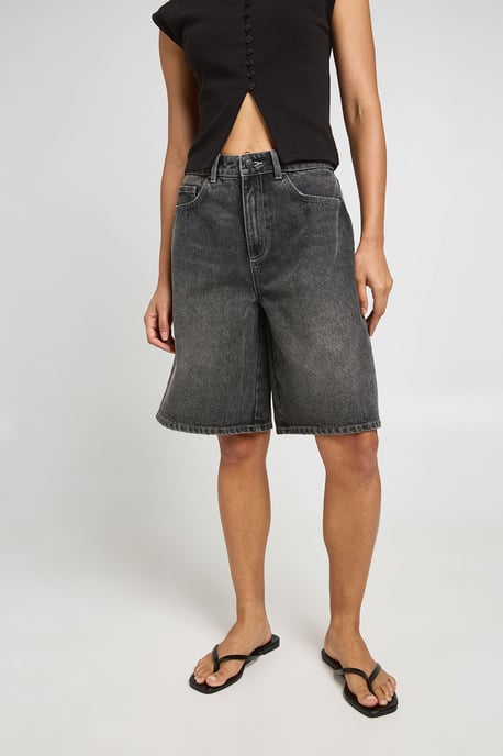 Mid Rise Denim Jorts - Image 3