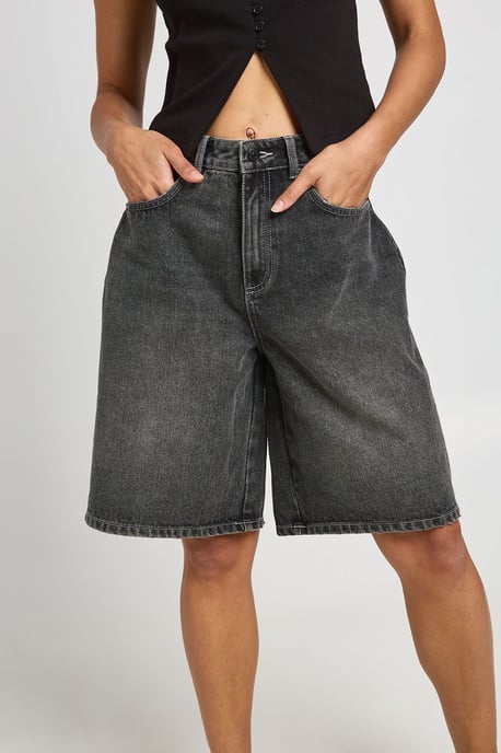 Mid Rise Denim Jorts - Image 4