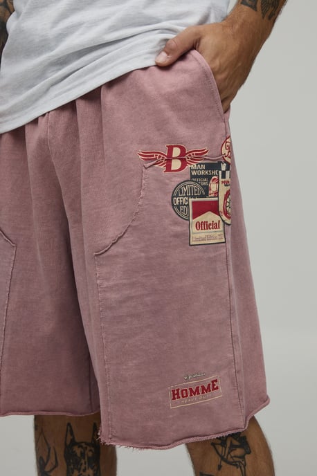 Baggy Fit Moto Washed Loopback Jersey Short - Image 3