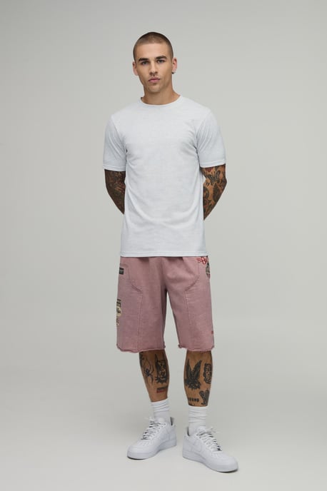 Baggy Fit Moto Washed Loopback Jersey Short - Image 4