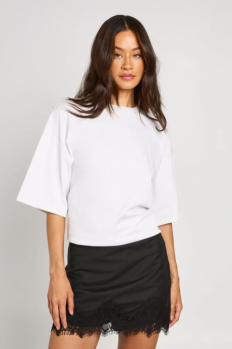 Tall Lace Trim Crepe Skort - Image 1
