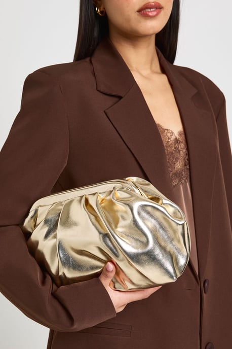 Metallic Slouchy Clutch Bag - Image 1