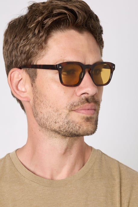 Dark Tortoiseshell Retro Sunglasses - Image 2