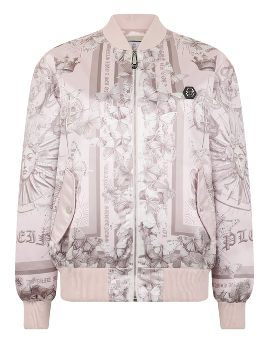 Oversized Satin Bomber Butterfly Tattoo - Image 1