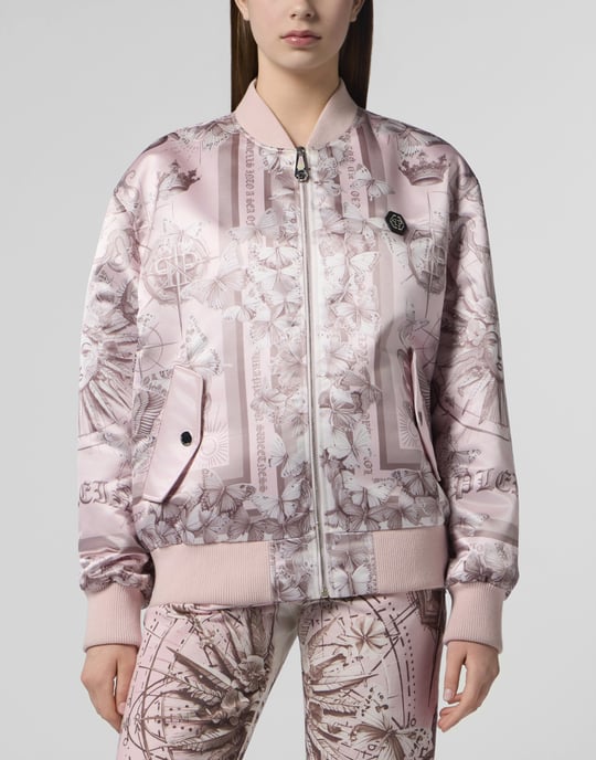 Oversized Satin Bomber Butterfly Tattoo - Image 2