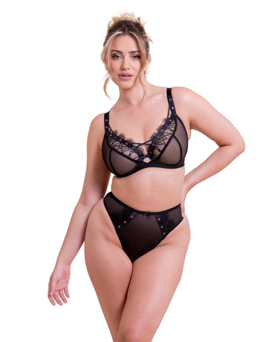 St053101 Scantilly By Curvy Kate Laced Up Plunge Bra - Image 5