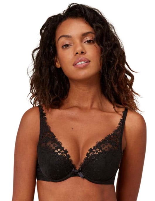 Simone Perele Wish Triangle Push Up Bra - Black - Image 1
