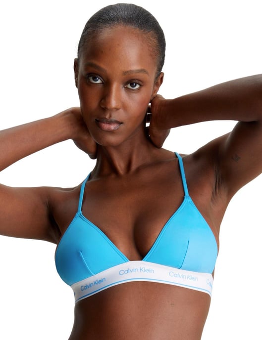 Calvin Klein CK Meta Legacy Triangle Bikini Top - Malibu Blue - Image 1